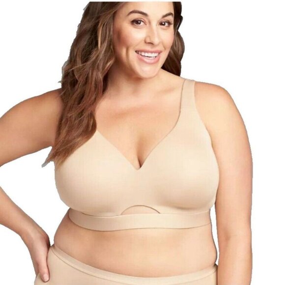 FLAW - Cacique Lane Bryant Bra Comfort Bliss Lightly Lined No Wire 40DD Cafe - Picture 1 of 10